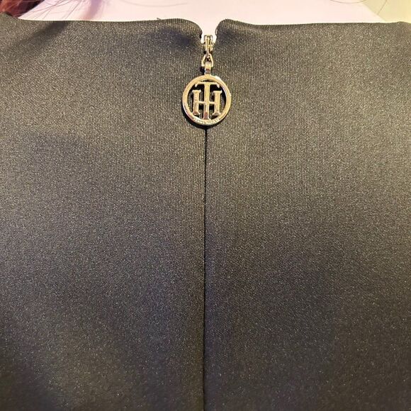 Tommy Hilfiger Scuba Crew Neck Flutter Ruffle Cap Sleeve Sheath Dress - Picture 9 of 9